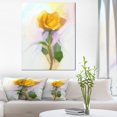 thumbnail image 1 of Design Art - Peinture de Rose avec Feuilles Vertes, 1 of 4