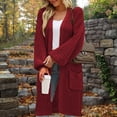 thumbnail image 2 of Yuyuzo Womens Plus Size Cardigans Cable Knit Sweater Jackets Long Sleeve Open Front V Neck Solid Color Outwear, 2 of 6
