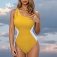 thumbnail image 2 of Diufon Women's Swimsuit Trendy Color Block Single Shoulder Backless Bathing Suits Summer Beach Sport Swimwear, 2 of 5