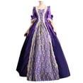 thumbnail image 1 of Huanglei Women's Dress Retro Style Solid Color Trumpet Sleeve Long Princess Dress, 1 of 5