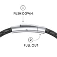 thumbnail image 4 of Men’s Engravable Sterling Silver Vertical Bar Leather Bracelet, 4 of 4