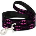 thumbnail image 1 of Dog Leash Batman Shield Chainlink Black Hot Pink 6 Feet Long 0.5 Inch Wide, 1 of 3
