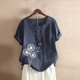 thumbnail image 1 of Babysbule Hauts pour Femmes Liquidation Mode Femmes Été Ample Imprimé T-Shirt à Col Rond Manches Courtes Blouse Décontractée Hauts, 1 of 3
