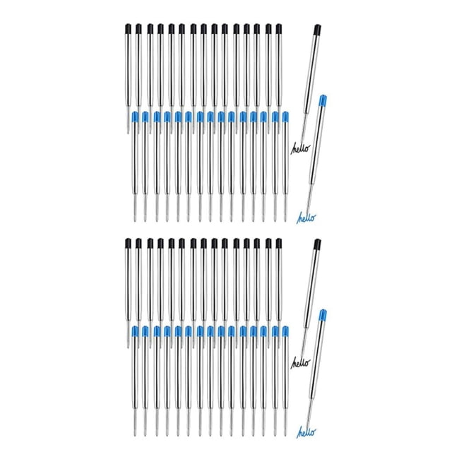 bedienty 30x Replaceable Ballpoint Pen Refills For Extended Lifespan Impact-resistant Metal Ball Points 2Set