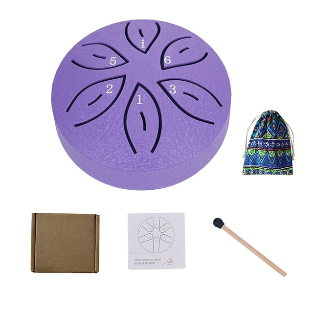 3-Inch Mini Steel Tongue Drum Percussion Instrument 6-Note Handpan with Mallets Portable Rain Sound Musical Gift for Kids Adults