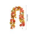 thumbnail image 3 of LSLJS Halloween Thanksgiving Decorations Artificial Leaf Garland Rattan Hanging Pumpkin Maple Leaf Garland Indoor Home Halloween Christmas Party Fireplace Decorations, Plasti C Maple Leaf Rattans, 3 of 7
