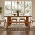 thumbnail image 4 of Tribesigns 63" Live Edge Rustic Solid Wood Executive Desk, Farmhouse Large Computer Office Desk Workstation for Modern Home Office & Business Furniture, 4 of 7