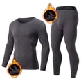 thumbnail image 3 of Mens Long Johns Thermal Set, Mens Solid Color Warm Thermal Underwear Set, 3 of 5