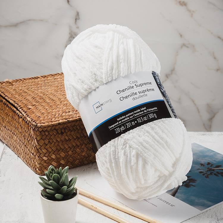Fil chenille blanc confortable de MAINSTAYS