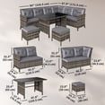 thumbnail image 3 of Outsunny 6 Pieces Patio Dining Set Wicker Outdoor Furniture Set, Grey, 3 of 10
