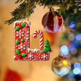 thumbnail image 1 of Hbdhejl 26 Pcs Lettres Rouges Décorations de Sapin de Noël Lettres de Canne de Bonbon avec Motif de Baies Mini Alphabet Ornements Suspendus Fête Maison Sapin de Noël Acrylique 2D, 1 of 4