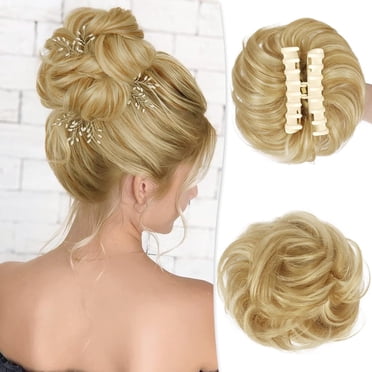 GHSDFBB Pince à Griffes Chignon Décoiffé Pièce de Cheveux Chignon 100 % en Vrai Cheveux Humains Chignons Ondulés Bouclés Extensions de Chignon Chignon Chignon Ébouriffé Chignons Updo Pince à Griffes Postiches Queue de Cheval Chouchou pour Cheveux (Chocolat Brun avec