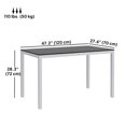 thumbnail image 3 of Outsunny Table à Manger d'Extérieur pour 4-6 avec Cadre en Aluminium, Dessus à Lattes, 3 of 10