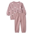 thumbnail image 2 of George Baby Girls' Two Piece Jogger Set, 2 of 2