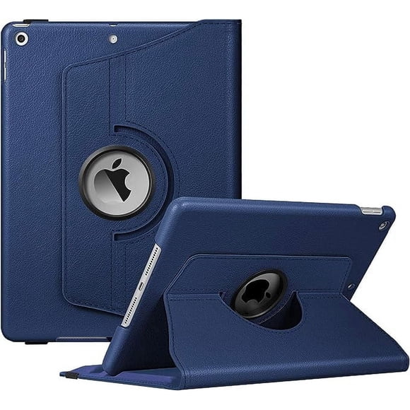 Supershield Case for iPad 9th Generation 2021 10.2 Inch 360 Degree Rotating Protective Shockproof Stand Cover with Auto Wake Sleep - Blue