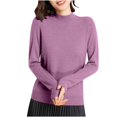 thumbnail image 4 of Penkiiy Chandails d'Automne pour Femmes 2024, Chandail Léger et Doux pour Femmes à Col Rond, Manches Longues, Tricot, Haut, L Violet, 4 of 7