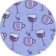 thumbnail image 1 of Ahgly Company Tapis d'Intérieur Lavable en Machine Rond Transitionnel Jeans Bleu, 5 Pieds Rond, 1 of 7