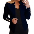 thumbnail image 4 of IMENGL Manteau cardigan Court à Col Cranté à Manches Longues d'Automne Brun, Bleu 2TG, Taille M-5TG, 4 of 7