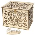 thumbnail image 3 of DIY Wooden Wedding Supplies Business Card Box Decoration Custom Sign In Box Wooden Wedding Card Box - JM01319 Small, 3 of 5