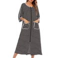 thumbnail image 4 of Chemise de Nuit Chaude d'Hiver pour Femmes, Robe de Nuit d'Automne et d'Hiver à Fermeture Éclair avec Poches, Pyjama Ample, 4 of 9