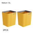 thumbnail image 2 of 2 Pieces Home Office Garbage Bin Bedroom Portable Waste Basket Square Shape Rubbish Can Large Capacity Container Blue M, 2 of 10