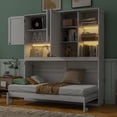 thumbnail image 3 of Noble House Twin Murphy Wall Bed with Top Cabinet & Shelves with Light & USB Port,White, 3 of 10