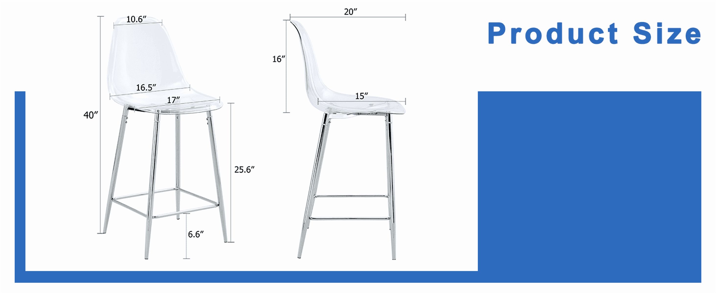 Noble House Modern Minimalist Bar Stool Set of 4,Integrated Backrest,Silver
