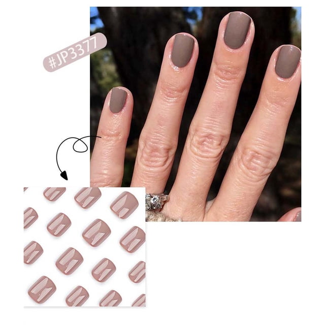Jusqu'à 65 % de Rabais! Gspmoly Faux Ongles, Presser - Ongles Courts Presser - Faux Ongles Courts avec Colle pour Ongles Colle Réutilisable - Ongles 12 Tailles 2 ml Press On Nails