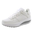 thumbnail image 2 of XIAQUJ Chaussures de Marche Sport en Maille à Lacets Femmes Espadrilles Mode Confort à Semelle Compensée Plateforme Mocassins Espadrilles Mode pour Femmes Blanc 9(42), 2 of 9