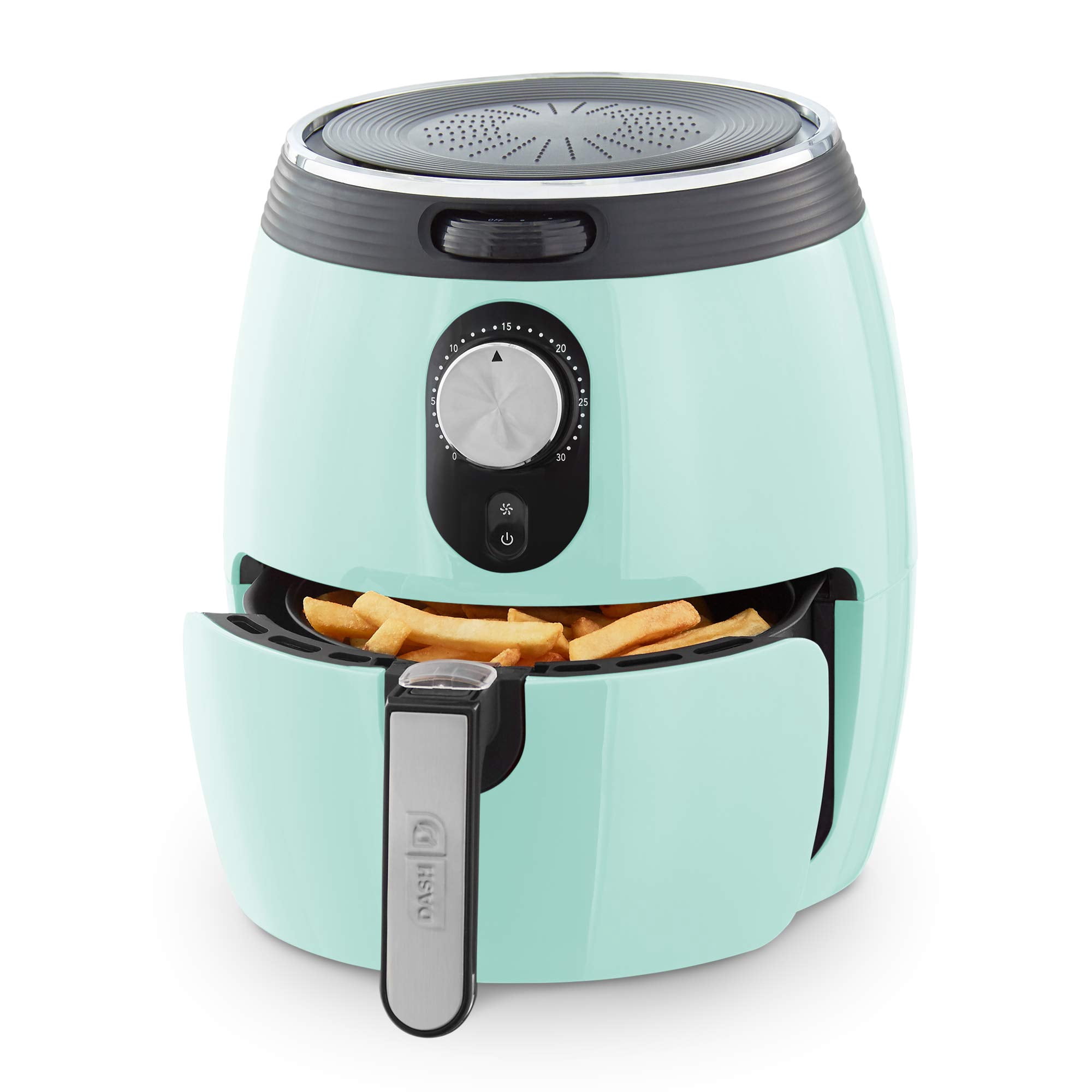 Dash Deluxe 3 Quart Air Fryer + Oven Cooker, Aqua - Temperature Control, Non-stick Fry Basket, Auto Shutoff