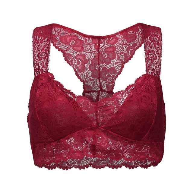 Wirefree Bras for Women Convertible Bra Feature V-Neck T-Shirt Bra Style W-1818 Wine L