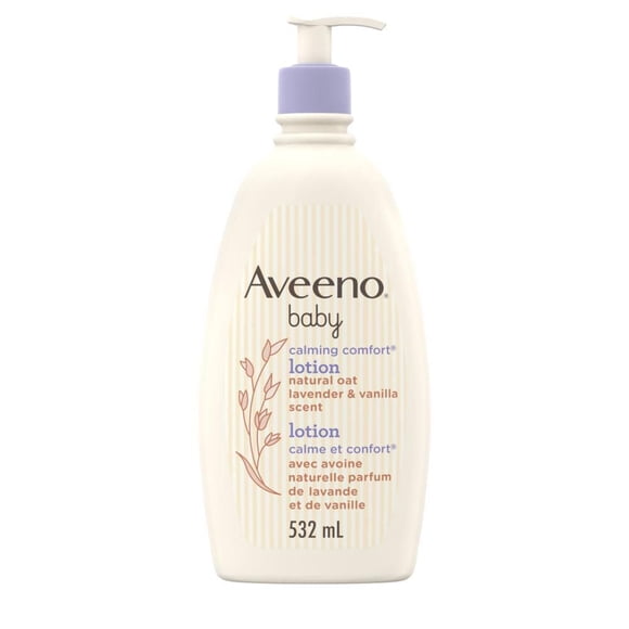 Aveeno Bébé Confort Apaisant Lotion pour Bébé - Avoine Colloïdale, Glycérine, Diméthicone - Lavande & Vanille