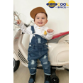 thumbnail image 3 of KIDSCOOL SPACE Baby Boy Girl Jean Overalls,Toddler Ripped Denim Cute Workwear,Blue,2-3 Years, 3 of 7