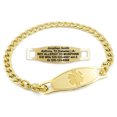 thumbnail image 1 of MedicEngraved Yellow Gold Stainless Steel Custom Medical Alert Bracelet - 5mm Curb Link, 1 of 7