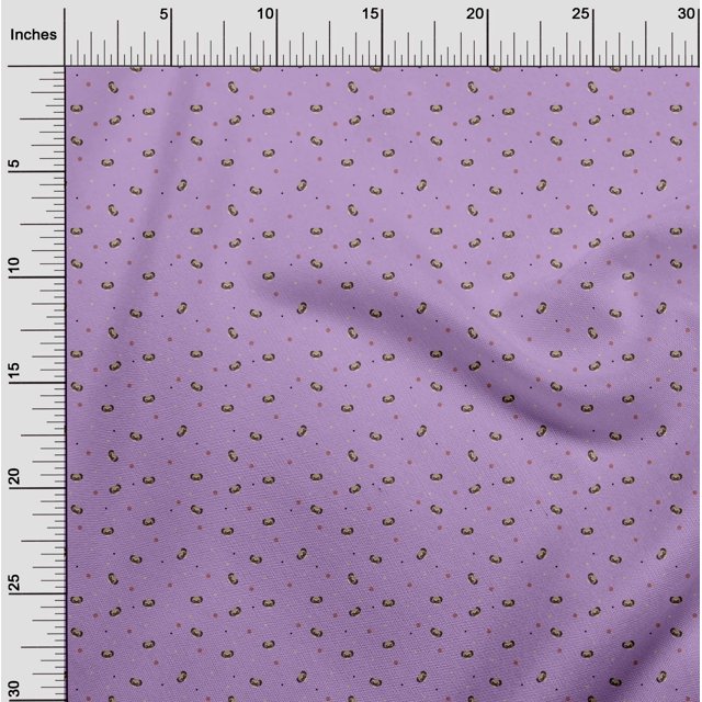 oneOone Silk Tabby Fabric Dot & Face Dog Decor Fabric Printed BTY 42 Inch Wide
