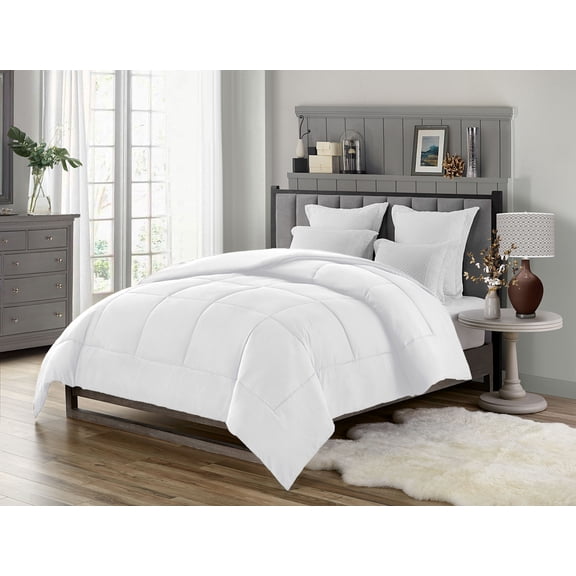 Swift Home Heavy-Filled Down Alternative Comforter, Ultra Soft All Season Hypoallergenic Bedding, King, White