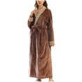 thumbnail image 1 of AherBiu Womens Robes Fuzzy Fleece Warm Robes Soft Winter Plush Long Bathrobes Housecoat with Pockets, 1 of 7
