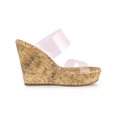 thumbnail image 3 of BLISSFUL STEP Sandales à Talon Compensé à Plateforme à Brides Transparentes pour Femmes Rose Transparent 7, 3 of 7