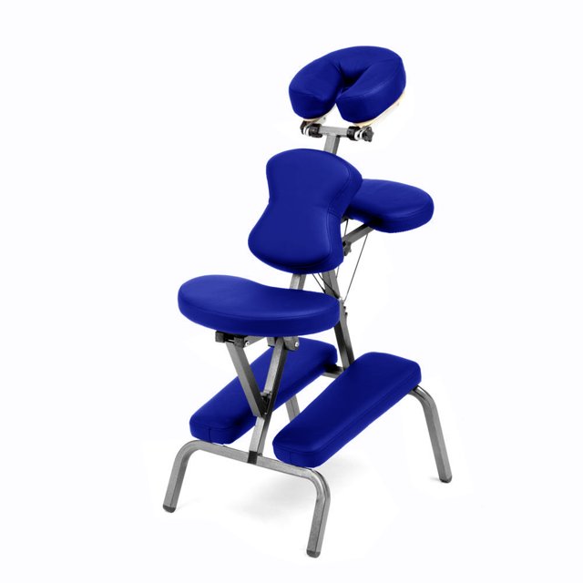 Ataraxia Deluxe Portable Folding Massage Chair w/Carry Case & Strap - Blue