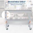 thumbnail image 3 of Stainless Steel Prep Table – Heavy Duty Outdoor Kitchen – Adjustable Undershelf & Backsplash – 4 Lockable Casters – Commercial Work Table – Patio, Restaurant & BBQ – 30x60", 3 of 7