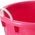 thumbnail image 4 of Homz Seau de Rangement Utilitaire en Plastique 18 Gal avec Poignée en Corde, Rose (Lot de 2), 4 of 9