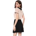 thumbnail image 4 of INSPIRE CHIC Women's See Through Contrast Color Collar Lace Top Blouse, 4 of 7
