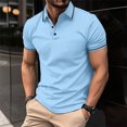 thumbnail image 4 of Jovati Chemise Décontractée à Manches Courtes à Col Rabattu pour Hommes, Tissu en Polyester, Coupe Confortable Respirante, Design Uni, Lavable à la Machine, Épaisseur Standard, 4 of 4