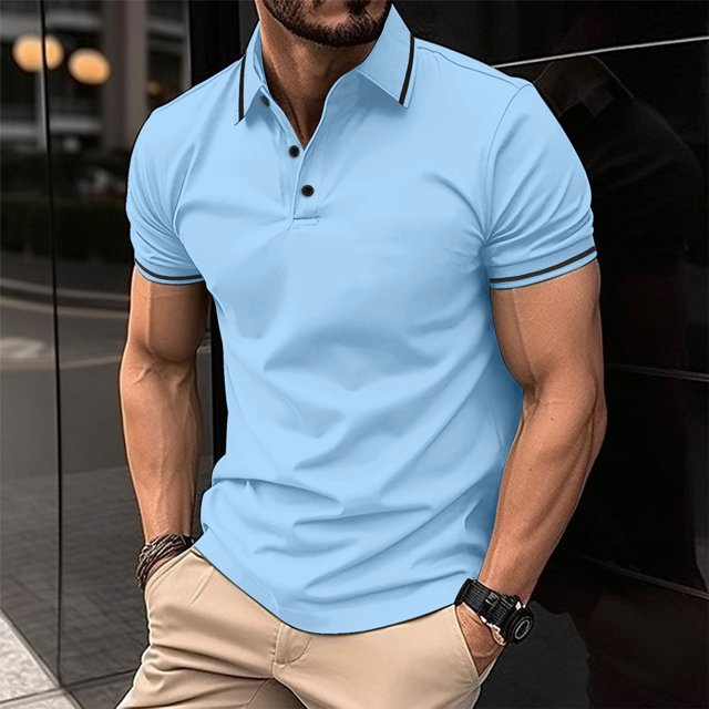 ylioge Golf Shirts for Men Office Work Short Sleeve Pullover Tees Tops Button Collared Solid Color Casual Breathable Basic Loose Athletic Tshirts