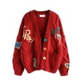 thumbnail image 2 of Pitauce Womens Oversized Cardigan Sweater Button Down Long Sleeve Cable Knit Embroidery Sweaters Outwear with Pockets, Free Size, 2 of 6