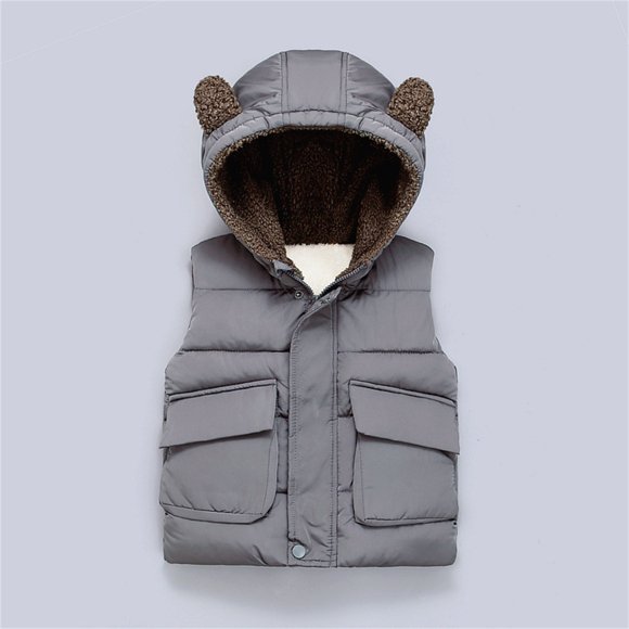 EDFBUYKRS Manteau Garçon Taille 8 Vert Enfants Tout-Petits Bébé Filles Garçons Automne Hiver Chaud Épais à Capuche avec Oreilles Manches Longues Gilet Veste Vêtementsveste pour Enfants avec Capuchemanteaux Garçons Taille 10-12 Duvet