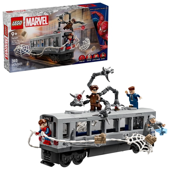 LEGO Marvel La Scène du Métro avec Spider-Man et Doc Ock, Jouet de Construction 76321
