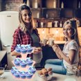 thumbnail image 2 of Gkeoshab Rack 3-Tier Cardboard Cupcake Stand Dessert Tower Treat Stacker Platter Food Display Home & Garden, 2 of 4