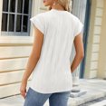 thumbnail image 3 of Penkiiy T-Shirts à Col Rond Décontractés Amples à Manches Courtes pour Femmes, Couleur Unie, Hauts d'Été Basiques, m Blanc, 3 of 4
