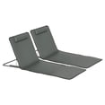 thumbnail image 1 of Outsunny Ensemble de 2 Chaises Longues de Plage Tapis de Plage avec Coussin de Dossier Réglable, 1 of 10